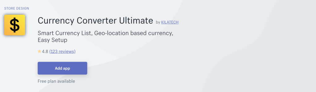 Currency Converter Ultimate on Shopify App Store