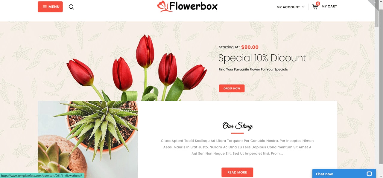 Flowerbox Valentine Landing page template