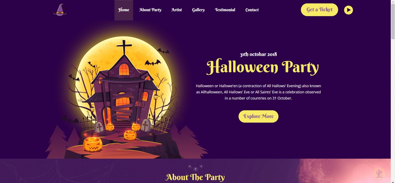 Halloween Landing page template
