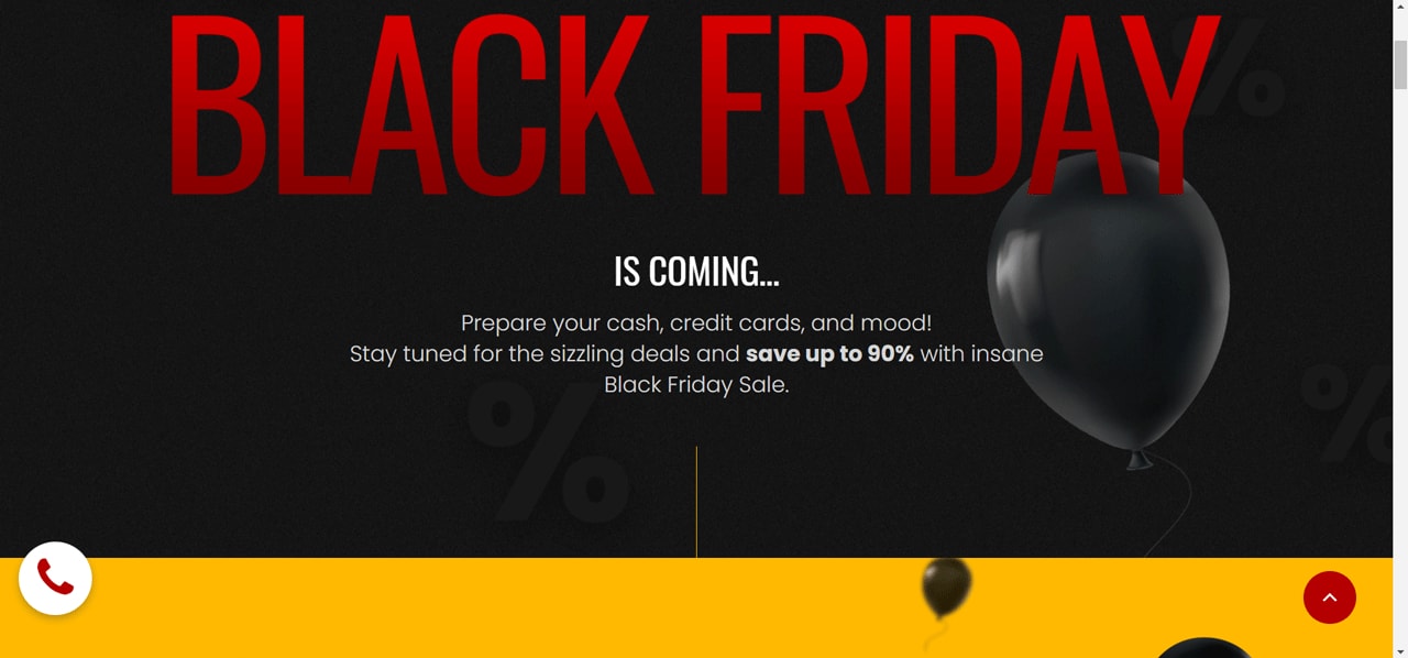 Black Friday landing page template