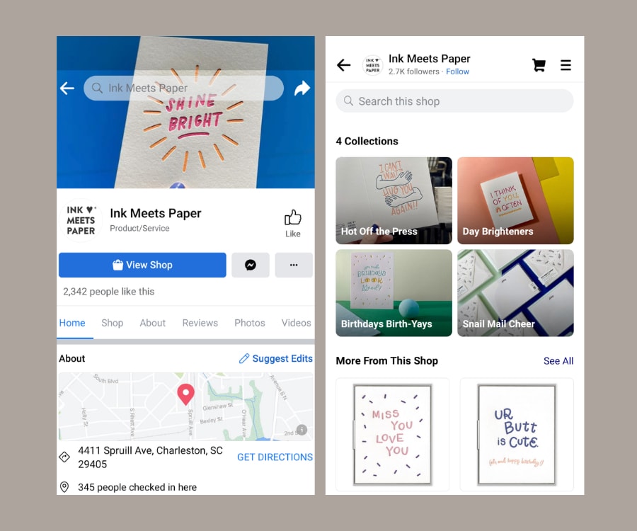 Facebook Commerce example