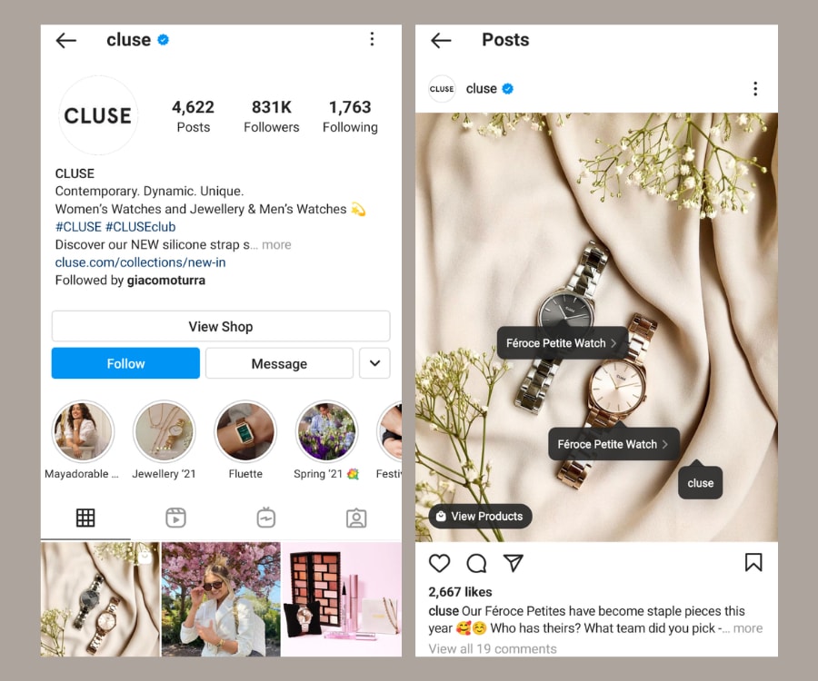 instagram social commerce example