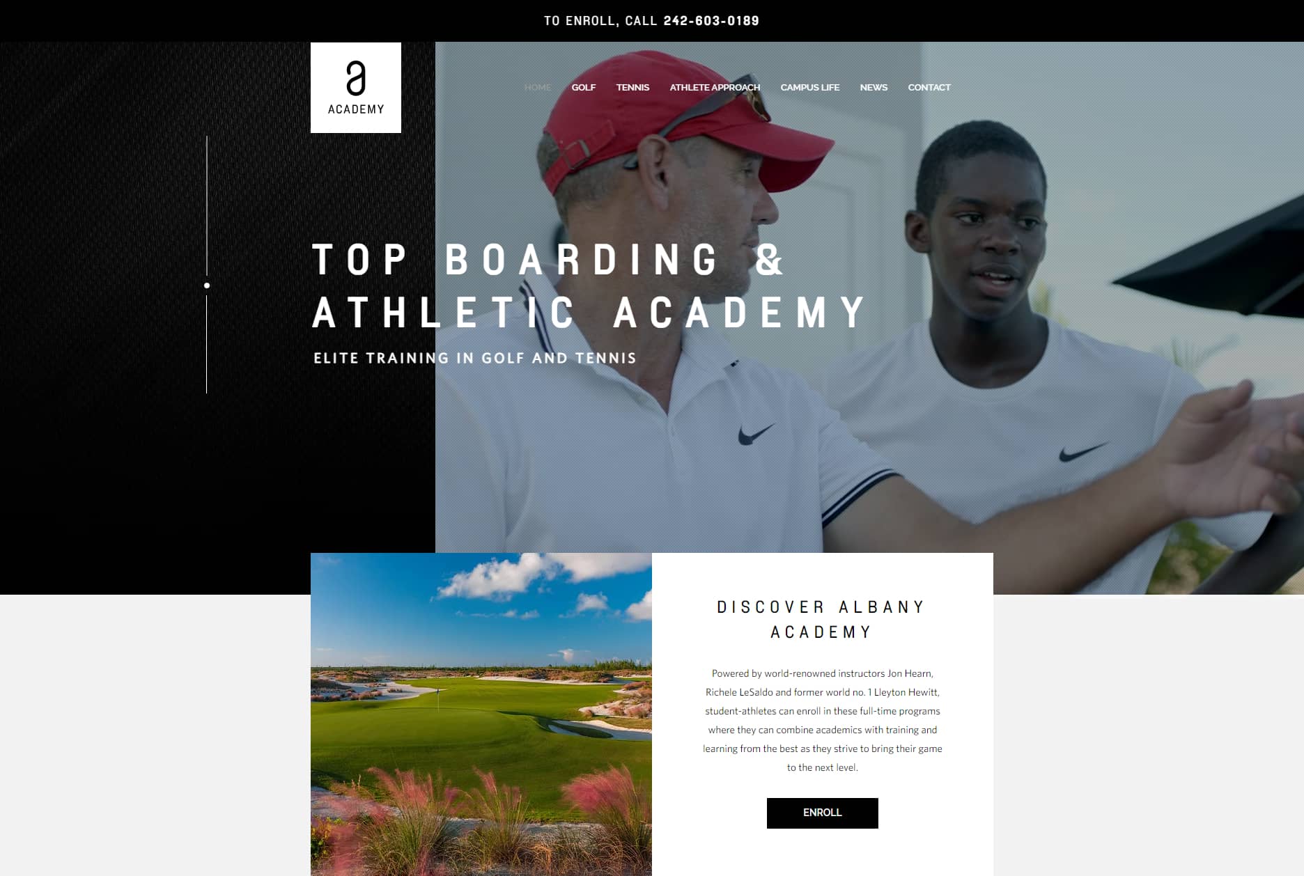 Albany academy fitness website design example