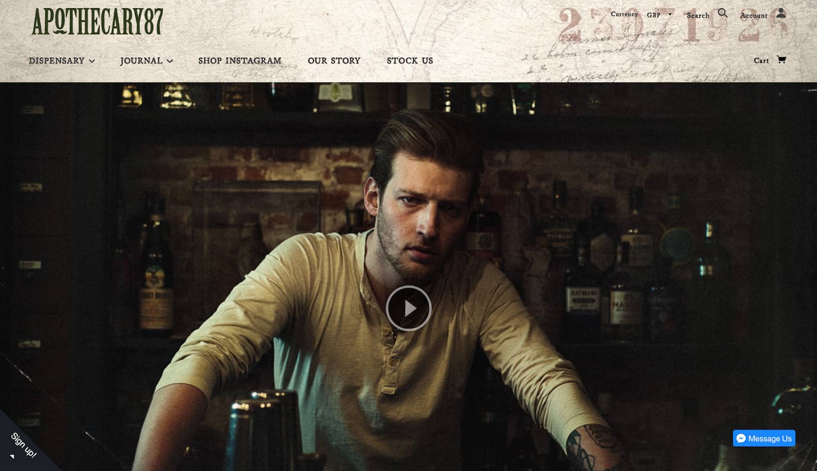 Apothecary 87 homepage